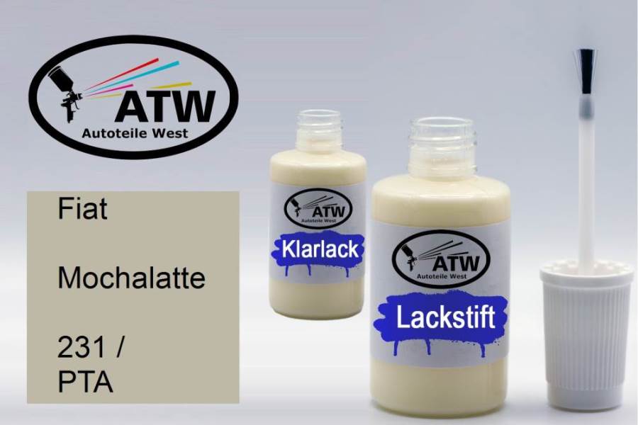 Fiat, Mochalatte, 231 / PTA: 20ml Lackstift + 20ml Klarlack - Set, von ATW Autoteile West.